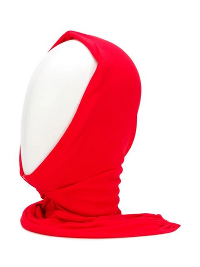 Shop Versace Draped Hoodie In Red