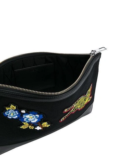 logo embroidered clutch