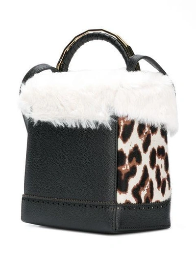 Shop The Volon Leopard Mini Box Bag In Brown