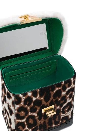 Shop The Volon Leopard Mini Box Bag In Brown