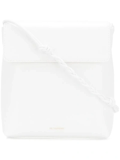 Shop Jil Sander Flap Crossbody Bag - White