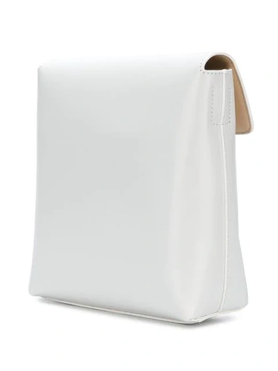 Shop Jil Sander Flap Crossbody Bag - White