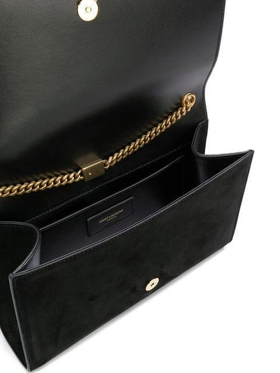 Shop Saint Laurent Monogramme Studded Shoulder Bag - Black