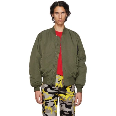 Shop Alyx 1017  9sm Green Pilot Bomber Jacket In 71sagegreen