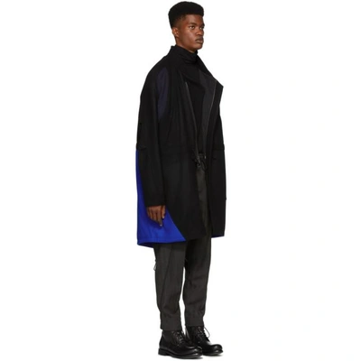 Shop Abasi Rosborough Black And Blue Arc Coat In Black Blue