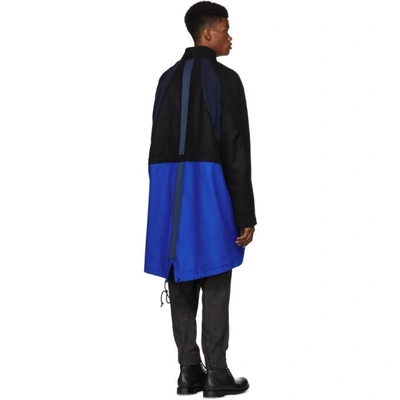 Shop Abasi Rosborough Black And Blue Arc Coat In Black Blue