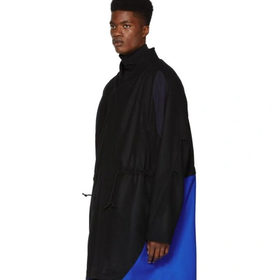 Shop Abasi Rosborough Black And Blue Arc Coat In Black Blue