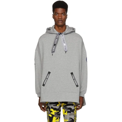 Shop Opening Ceremony Grey Logo Poncho Hoodie In 0300hthrgry