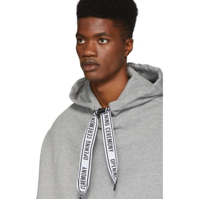 Shop Opening Ceremony Grey Logo Poncho Hoodie In 0300hthrgry