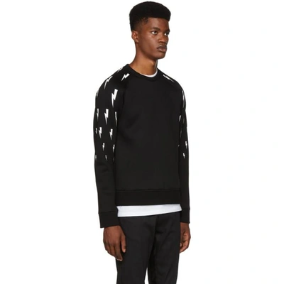 Shop Neil Barrett Black Multi Lightning Sweatshirt In 524 Blkwht