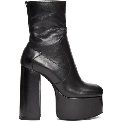 Shop Saint Laurent Black Billy Platform Boots In 1000 Black