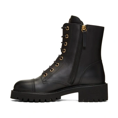 Shop Giuseppe Zanotti Black Combat Boots