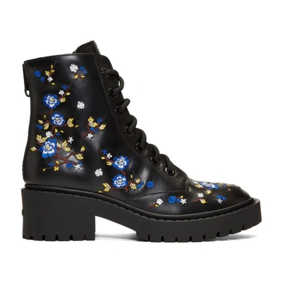 Shop Kenzo Black Floral Pike Boots In 99 Black