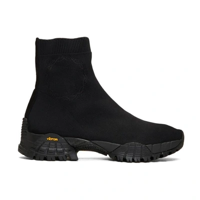 Shop Alyx Black Knit Hiking Sneakers