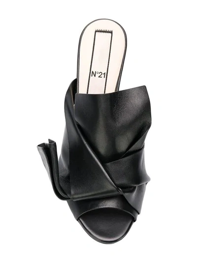 Shop N°21 Folded Detail Sandals In Black