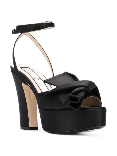 Shop N°21 Satin Platform Sandals In Black