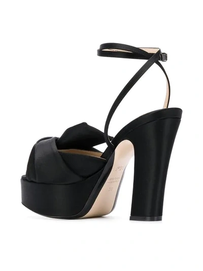 Shop N°21 Satin Platform Sandals In Black
