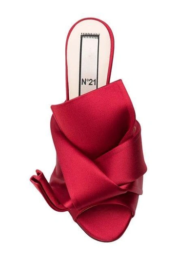 Shop N°21 Satin Folded Detail Sandals In Red