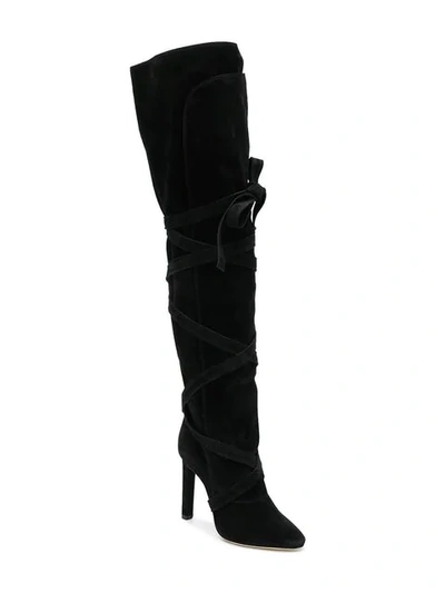 Shop Saint Laurent Over The Knee Boots In Black