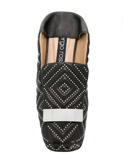 Shop Sergio Rossi Studded Loafers In Brown