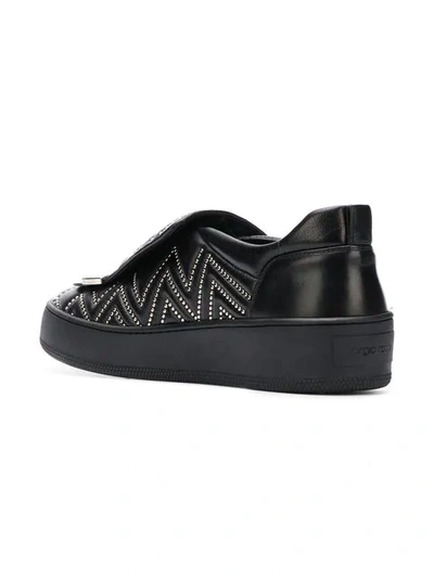 Shop Sergio Rossi Studded Skater Sneakers In Black