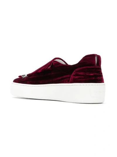 Shop Sergio Rossi Sneakers Aus Samt In Red