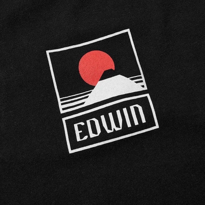Shop Edwin Long Sleeve Sunset On Mt. Fuji Tee In Black