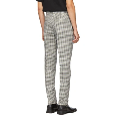 Shop Kenzo Blue And White Twill Check Trousers In 72perriwink