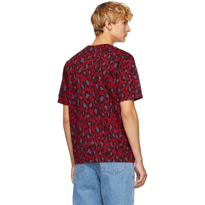 Shop Kenzo Red Leopard Straight T-shirt In 21 Med.red