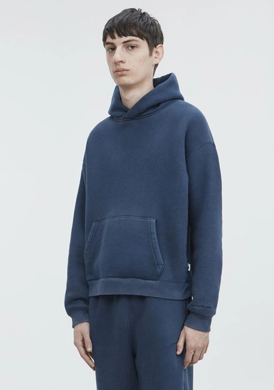 Shop Alexander Wang Hooded Pullover Sweatshirt In Navy Blue