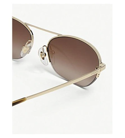 Shop Vogue Gigi Hadid Vo4107s Oval-frame Sunglasses In Pale Gold