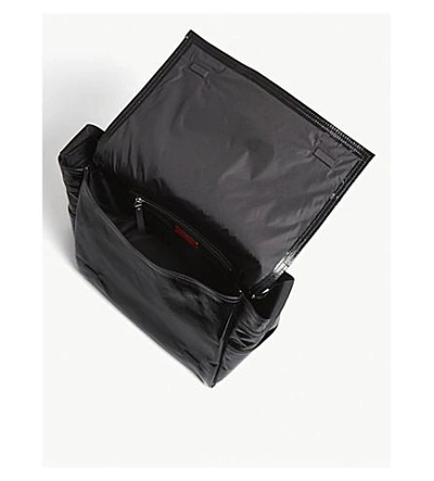 Shop Valentino Vltn Shiny Medium Messenger Bag In Black