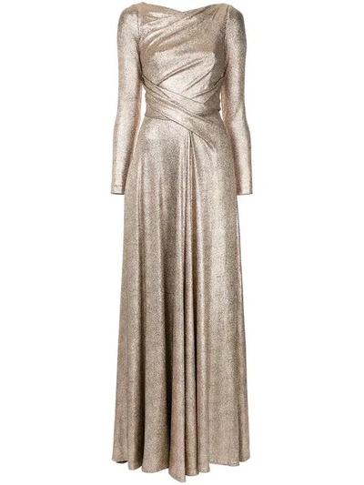 Shop Talbot Runhof Metallic Folded Dress