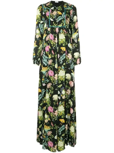 Shop Vilshenko Floral And Butterfly Gown In Multicolour