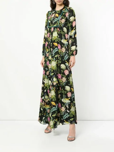 Shop Vilshenko Floral And Butterfly Gown In Multicolour