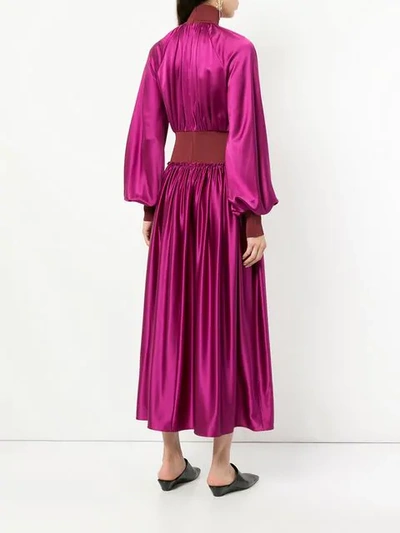 Shop Roksanda Contrast Panel Gathered Gown In Pink