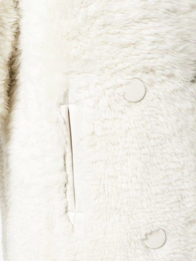 Shop Joseph Long Fur Coat In White