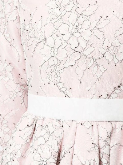 Shop Huishan Zhang Paneled Floral Gown - Pink