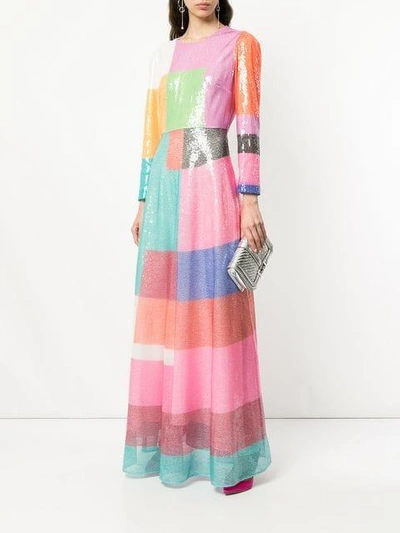 Shop Mary Katrantzou Sequined Block Dress - Multicolour