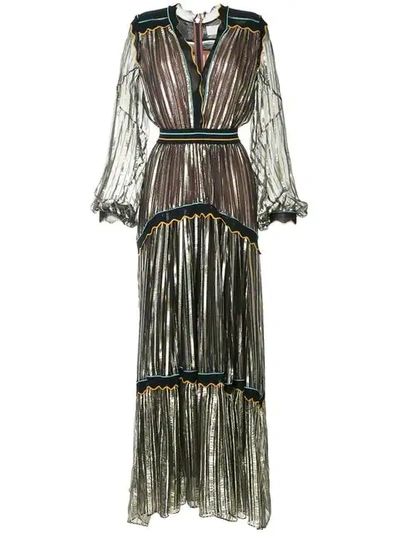 Shop Peter Pilotto Striped Metallic Chiffon Gown