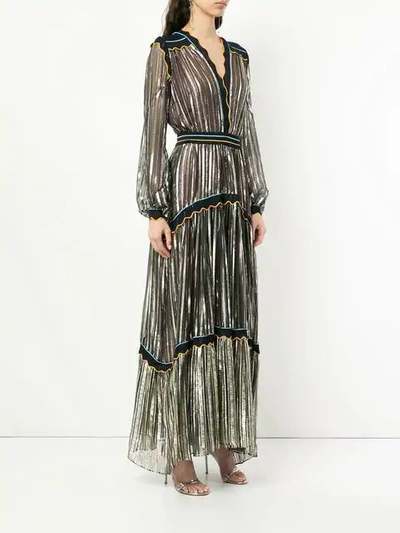 Shop Peter Pilotto Striped Metallic Chiffon Gown