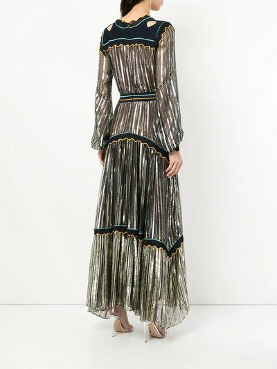Shop Peter Pilotto Striped Metallic Chiffon Gown