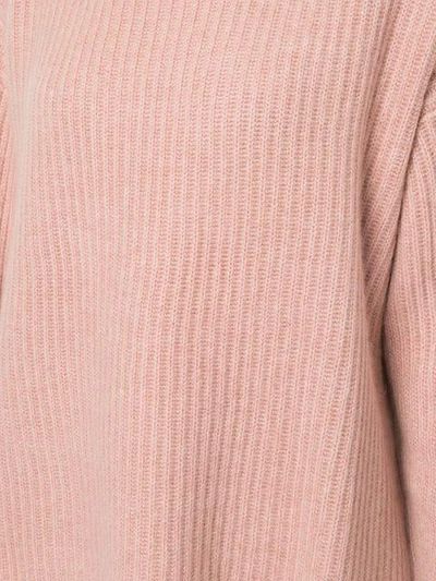 Shop Le Kasha Ribbed Oversized Polo Neck Jumper In Pink