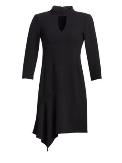 Shop Nanette Lepore Heartthrob Asymmetric Crepe Mini Dress In Black