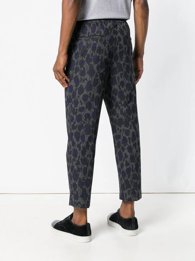 Shop Kenzo Animal-print Trousers In Grey