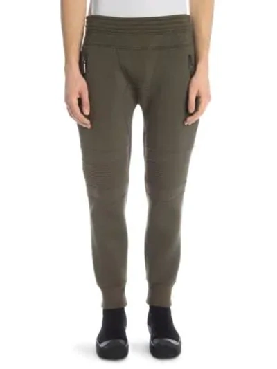 Shop Neil Barrett Moto Panel Joggers In Military