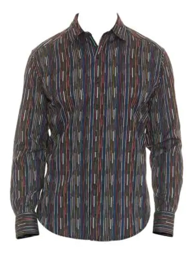 Shop Robert Graham Shepard Long Sleeve Egyptian Cotton Shirt In Forest