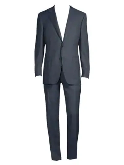 Shop Canali Modern-fit Wool Suit In Blue