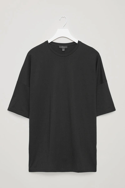 Shop Cos Oversized Cotton Jersey T-shirt In Black