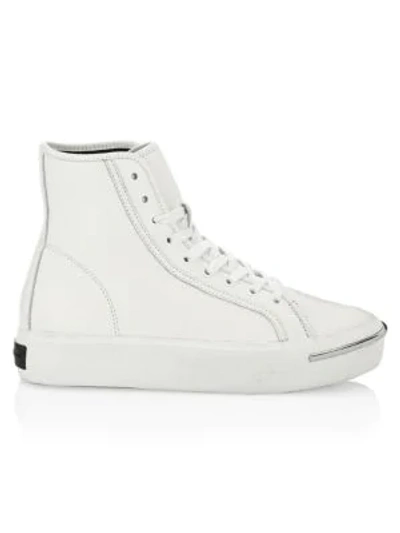 Shop Alexander Wang Pia Leather Chunky Sneakers In White
